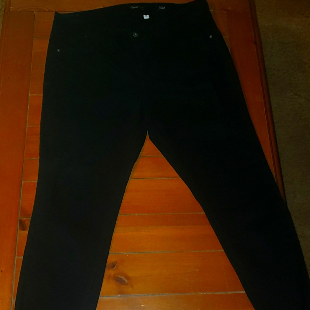 Supplies black denim mid rise jeans size 16